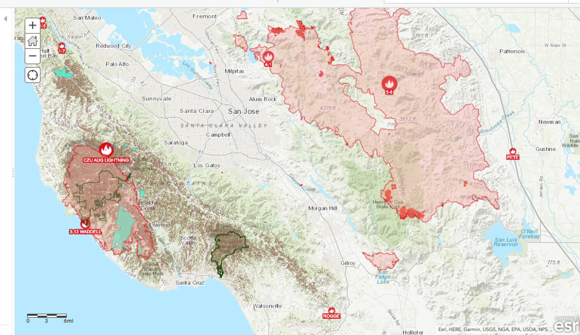 Interactive map allows you to track fire proximity to redwood forests ...